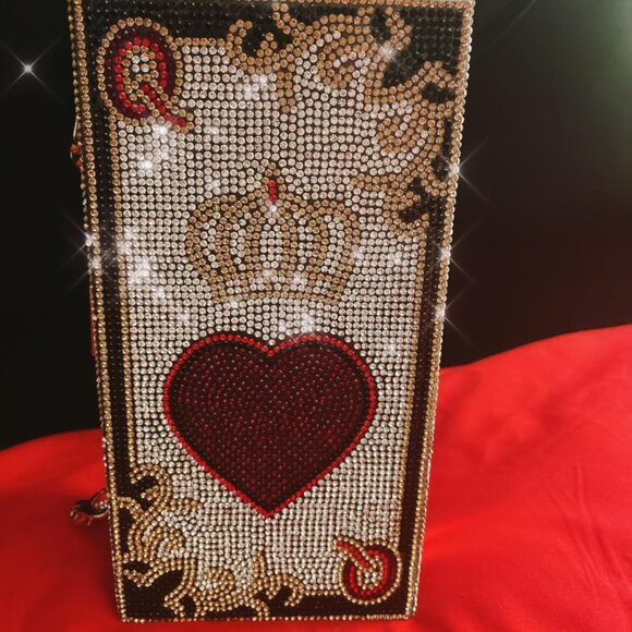 Neiman Marcus Minaudière Red Heart Purse - Picture 5 of 8